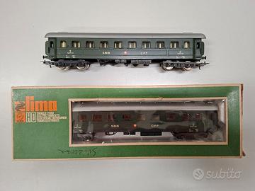 Coppia vagoni Ferrovie Svizzere Lima HO