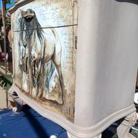 Comodino Restyling shabby chic artistico