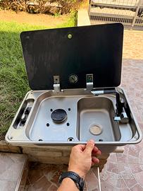 Lavello + fornello a gas per camper / van / barca