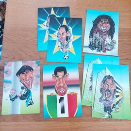7 cartoline anni '90 calciatori Serie A