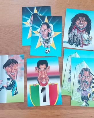7 cartoline anni '90 calciatori Serie A