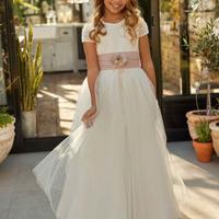 vestito comunione rosa clara