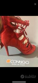 Scarpe sandalo con lacci (schiava) rosse nuove