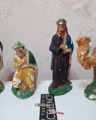Statuine presepe gesso anni 30 