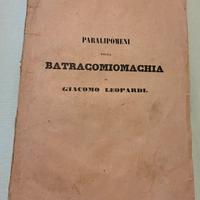 Leopardi - libro d’epoca