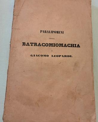 Leopardi - libro d’epoca