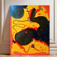 3 quadri astratti su tela arte contemporanea 