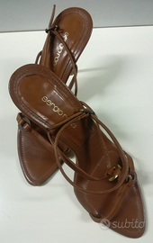 SERGIO ROSSI SANDALO-SABOT PELLE e LEGNO n37