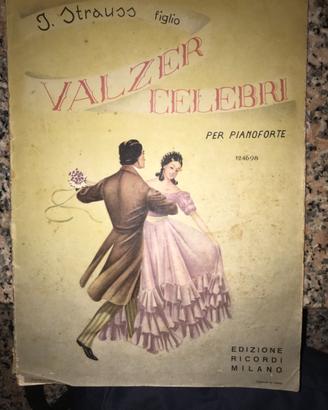 Spartito Vintage Valzer Celebri Strauss Ricordi