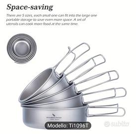 Set pentoline da campeggio in titanio