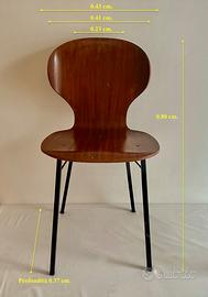 Sedia Mid-Century Lulli Sedie di Carlo Ratti