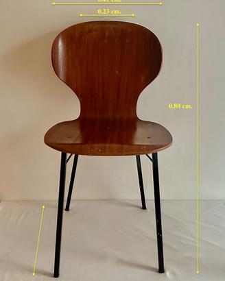 Sedia Mid-Century Lulli Sedie di Carlo Ratti