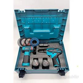 kit avvitatore e flex a doppia batteria 12V