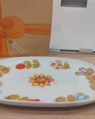 Piatto ovale portata THUN Country fiori e farfalla