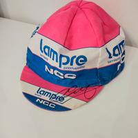 Cappellino ciclismo SMS Santini Vintage autografo 