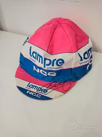 Cappellino ciclismo SMS Santini Vintage autografo 