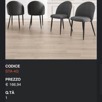 Set 4 sedie e tavolo rotondo effetto marmo