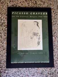 Poster originale di PICASSO nel 1992 con cornice