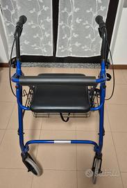 Deambulatore con cestino e seduta