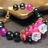 bracciale regolabile agata nera,gia