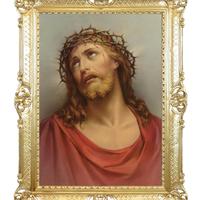 STAMPA VOLTO SANTO GESU' CRISTO CORNICE CM 86X67