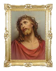 STAMPA VOLTO SANTO GESU' CRISTO CORNICE CM 86X67