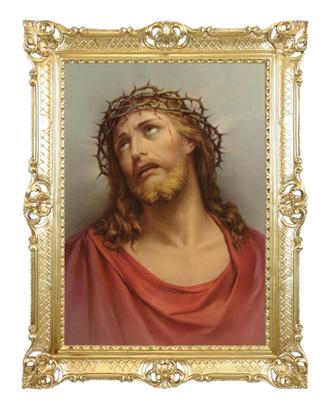 STAMPA VOLTO SANTO GESU' CRISTO CORNICE CM 86X67