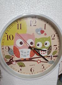 orologio da parete gufi