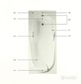 NUOVA Vasca incasso Blu Bleu Cleo cm 170x80