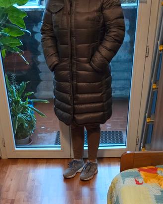 piumino lungo moncler  grigio scuro