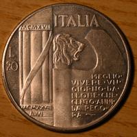 Moneta 20 lire Mussolini (falso storico vintage)