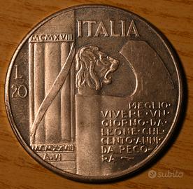 Moneta 20 lire Mussolini (falso storico vintage)