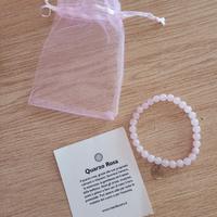 braccialetto in quarzo rosa