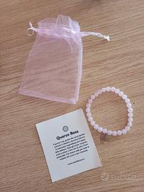 braccialetto in quarzo rosa