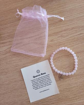 braccialetto in quarzo rosa