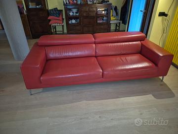 divano in vera pelle 3 posti maxi 