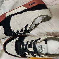 Sneakers da uomo in pelle patchwork