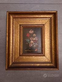 Quadro olio su tavola "Fiori"  34x39 cm