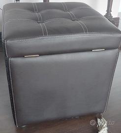 pouf contenitore marrone ecopelle