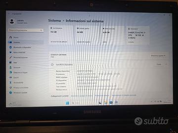 PC Computer Portatile Samsung  np-P580 Intel I3