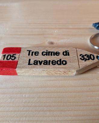 Portachiavi artigianale in legno segnale 3 Cime