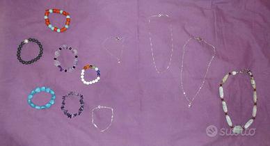 Lotto Gioielli Argento 925, Placcati, con pietre