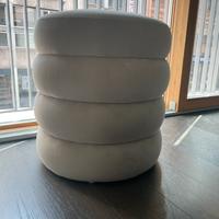 Pouf velluto crema