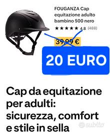 Cap Casco Equitazione S & M unisex nuovo 