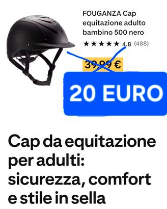 Cap Casco Equitazione S & M unisex nuovo 