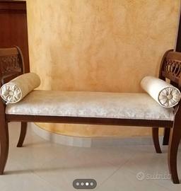 Panca da ingresso / fondo letto in legno con cusci