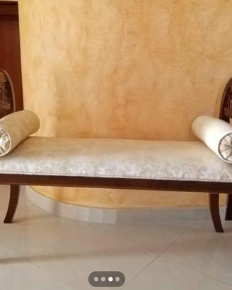 Panca da ingresso / fondo letto in legno con cusci
