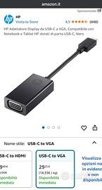 Adattatore HP da USB-C a VGA - NUOVO