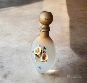 bottiglia in vetro di Murano e ceramica Capodimont