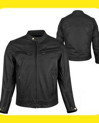 GIACCA MOTO PELLE VINTAGE Cafe' Racer ASPIDEX